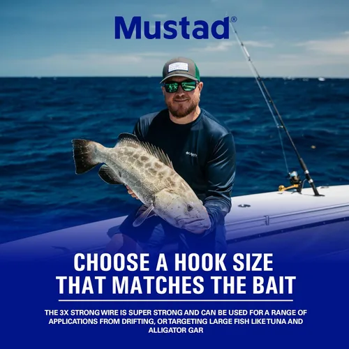 Vista 3 de Mustad Círculo de demonio con anillos 4 veces fuerte, diseñado para funcionar perfectamente con gancho Kirbed, níquel negro