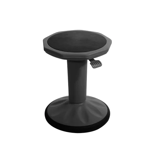 Vista 3 de Pearington SitFree Taburete tambaleante de altura ajustable y Rubbermaid Commercial Products 41QT/10.25 galones, contenedor de basura negro