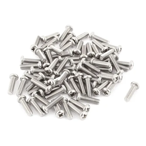Vista 24 de uxcell Tornillos Phillips de cabeza cruzada de acero inoxidable 304 M2 x 0.118 in 60pcs