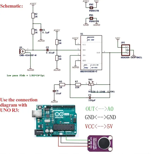 Vista 2 de WWZMDiB MAX4466 Electret Sensor de micrófono compatible con amplificador de sensor de sonido Arduino Raspberry Pi ESP32 (3 piezas)