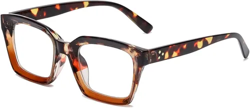 Vista 2 de JOVAKIT Gafas sin receta para mujeres y hombres, lentes de marco cuadrado de moda