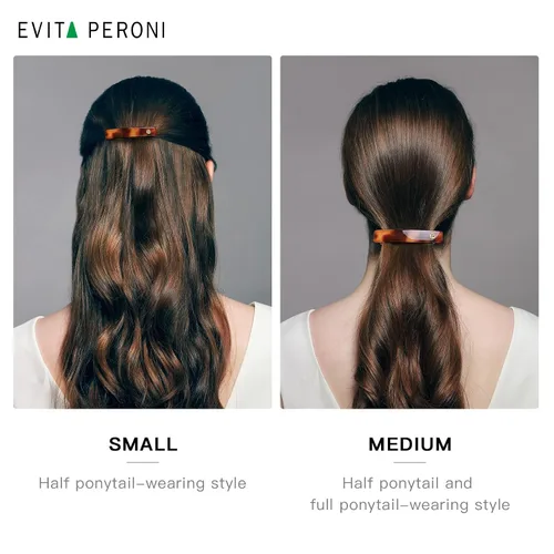 Vista 5 de EVITA PERONI Pasadores de pelo francés para mujer, pinzas antideslizantes de tamaño medio para cabello grueso y fino, clip de acetato extraíble