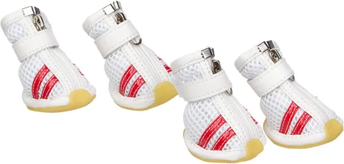 Vista 4 de Pet Life Zapatos para perros de malla de aire, protectores de patas Blanco