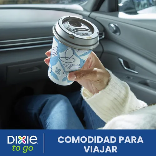 Vista 6 de Dixie To Go Vasos de papel desechables con tapa resistente a fugas, 12 onzas, 60
