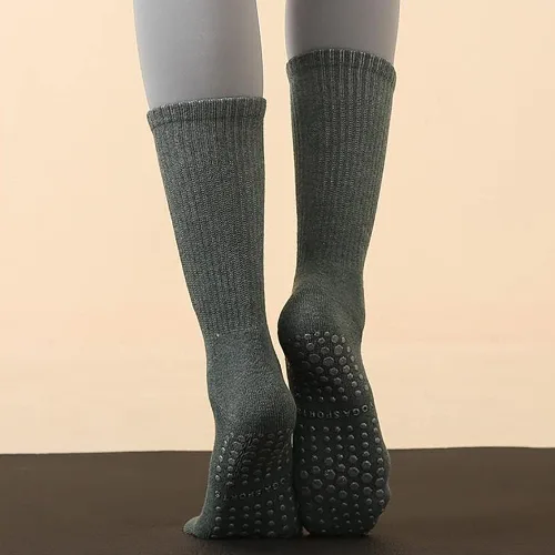 Vista 17 de Calcetines de yoga antideslizantes para mujer, pilates, barras, bailes, descalzos, 1 par