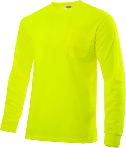 Vista 8 de JORESTECH Camiseta de trabajo de manga larga de visibilidad brillante de seguridad con bolsillo en el pecho, tela que absorbe la humedad