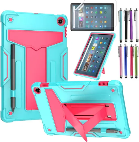 Vista 7 de Funda para Amazon Fire Max 11 (13ª generación, 2023) - Funda protectora híbrida resistente con función atril + 1 protector de pantalla y 1 lápiz