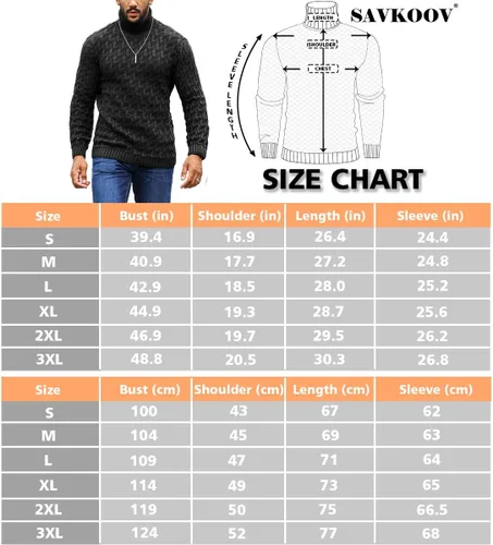 Vista 6 de SAVKOOV Suéter de cuello alto ajustado para hombre