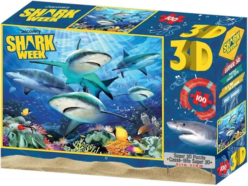 Vista 4 de Prime 3D Selfies Howard Robinson Reef Shark, rompecabezas 3D de 500 piezas