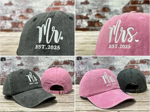 Vista 58 de Hepandy Mr Mrs Mom Dad Captain First Mate Mama and Mini Sombreros de béisbol