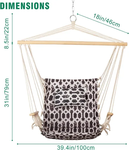 Vista 2 de Backyard Expressions - Columpio reversible para colgar – máximo 275 libras – Barra esparcidora de madera – para cualquier espacio