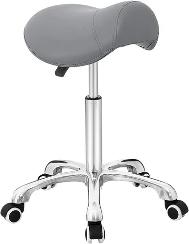 Vista 14 de Antlu Taburete Tipo Silla de Montar con Ruedas para Salón Médico de Pestañas Masaje Cocina Spa, Taburete Hidráulico Ajustable con Ruedas (Beige)