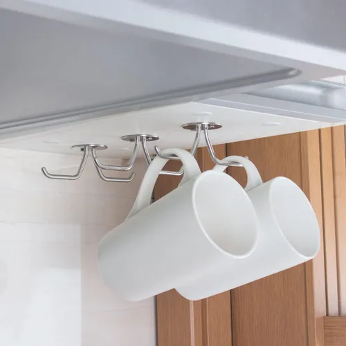 Vista 2 de simpletome Ganchos para tazas debajo del gabinete, organizador de tazas de café, colgador de almacenamiento de techo para oficina, cafetería, bar