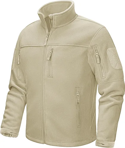 Vista 10 de CRYSULLY Chaqueta de forro polar para hombre, abrigo de trabajo táctico Verde militar