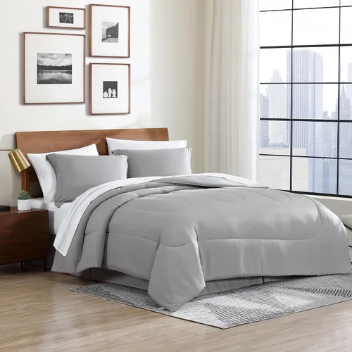 Vista 13 de Cathay Home Basic Bedding Home Essential - Juego de ropa de cama de microfibra ultrasuave y ligera, resistente a las arrugas, 6 piezas