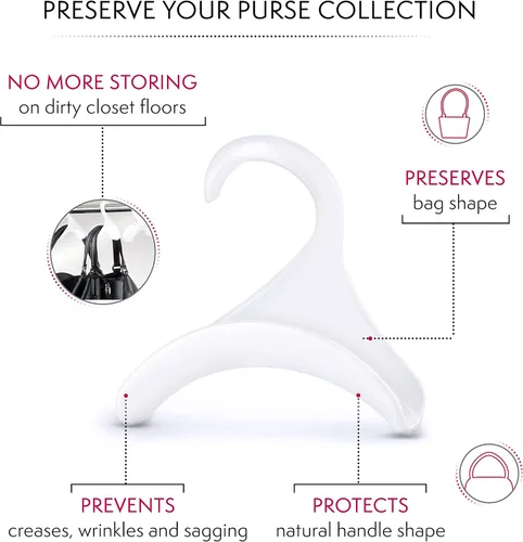 Vista 6 de Bag-a-Vie Percha para armario Ganchos organizadores de bolsos para colgar bolsas y bolsos, protege la forma de la bolsa y organiza el espacio