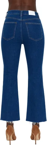 Vista 3 de Pantalones de mezclilla recortados Lennon de tiro alto para mujer