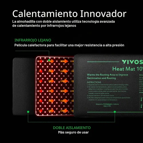Vista 3 de Alfombrilla de calor Vivosun durable impermeable. Almohadilla de calefacción cálido hidropónico.