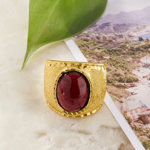 Vista 5 de Ross-Simons Italian 550 Carat Garnet Ring in 18kt Gold Over Sterling