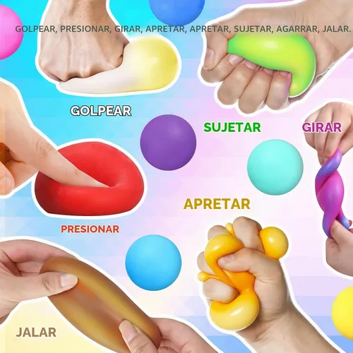 Vista 4 de 40 Bolas Antiestrés - Bolas Antiestrés Blandas a Granel - Juguetes de Caja del Tesoro - Premios Fidget a Granel - Bolas Sensoriales - Bolas