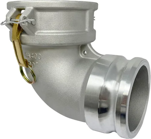 Vista 5 de Gloxco Tipo de aluminio DA leva y ranura de manguera de montaje, codo de 90 grados, 2 "Camlock hembra x 2" Camlock macho (CAM-20-DA90-AL)