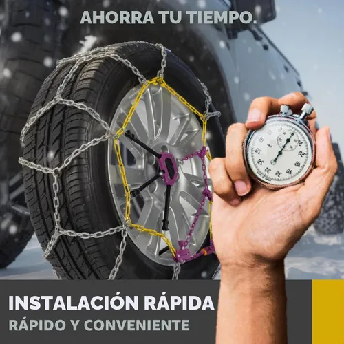 Vista 5 de Cadenas de nieve de ajuste automático para automóvil, ajuste rápido, fácil instalación, cadenas universales reutilizables para neumáticos