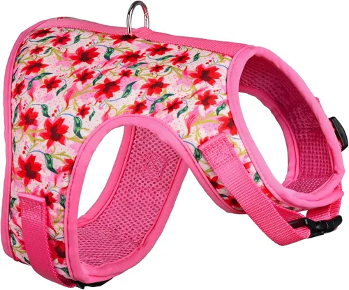Vista 32 de Mile High Life Arnés para perro, chaleco floral de malla de aire para perros y gatos pequeños de 20 libras, fácil de poner, cierre fácil ajustable