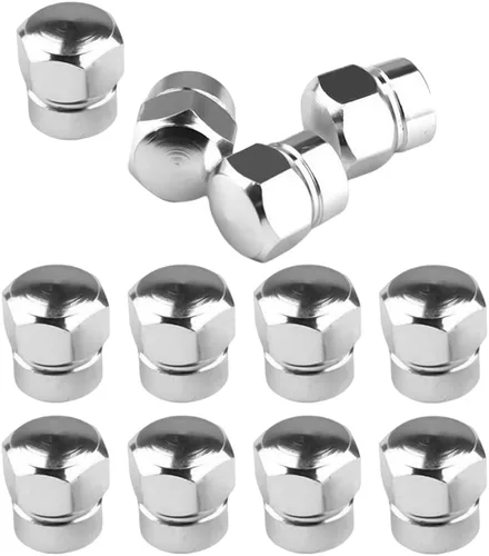 Vista 11 de 12 tapas de vástago de válvula de neumático de automóvil, cubiertas de vástago resistentes de aleación de aluminio en forma hexagonal, juego