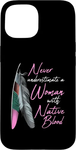 Vista 6 de Funda para iPhone 17 con texto en inglés "Native American Indian A Woman with Native Blood