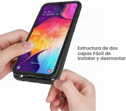 Vista 4 de Funda híbrida para Samsung Galaxy A50 A50s A30s Funda híbrida con protección contra caídas, funda transparente resistente, resistente