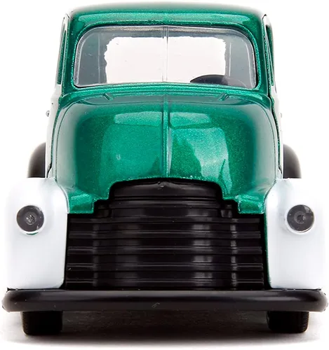 Vista 3 de Jada DC Comics 1:32 1952 Chevrolet COE Pickup - Coche fundido a presión y figura de linterna verde de 1.65 pulgadas, juguetes para niños y adultos