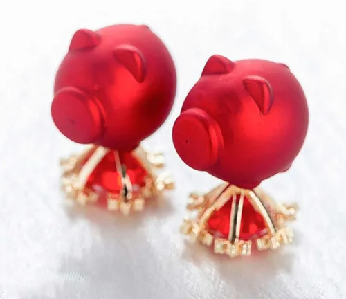 Vista 3 de Happyyyami - Pendientes de plata de ley con diseño de copo de nieve
