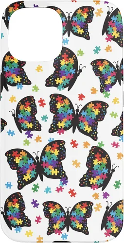 Vista 6 de Funda con patrón de rompecabezas de mariposa para iPhone 17
