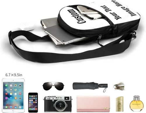 Vista 4 de Bolsas de pecho personalizadas para hombre, mujer, mochila cruzada con tu imagen de texto, mochila de viaje para hombres y mujeres, regalos
