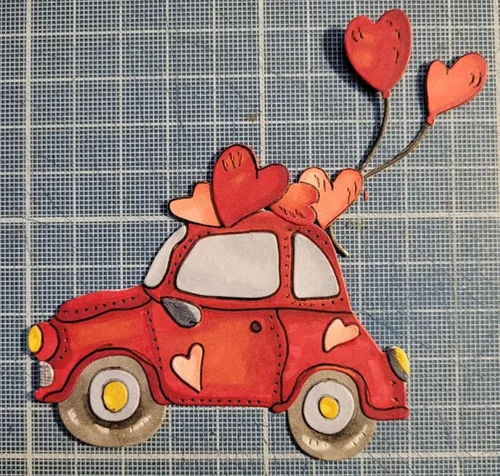 Vista 5 de Marco de metal para automóvil y corazones, troqueles de corte de boda, plantillas cortadas para álbumes de recortes, fotos, papel decorativo