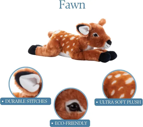 Vista 6 de The Petting Zoo Fawn - Animal de peluche, regalos para niños, animales salvajes del zoológico Onez, juguete de peluche de cervatillo de 17 pulgadas