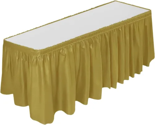 Vista 12 de DecorRack Falda de mesa, 29 pulgadas x 14 pies, sin BPA, desechable, reutilizable, rectangular, color negro (paquete de 1)