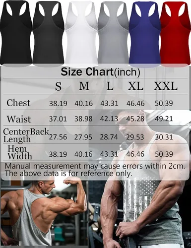 Vista 6 de Babioboa Camiseta sin mangas para hombre, 3 unidades, para entrenamiento, gimnasio, espalda en Y, muscular, camiseta sin mangas