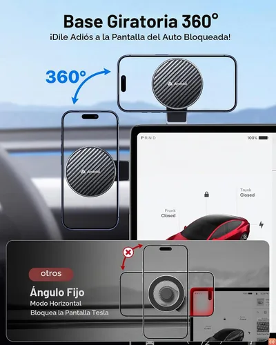 Vista 6 de andobil Soporte de teléfono Tesla de 3ª generación 【Adhesivo mejorado y imán más resistente】Soporte de teléfono para Tesla New Model Y Juniper