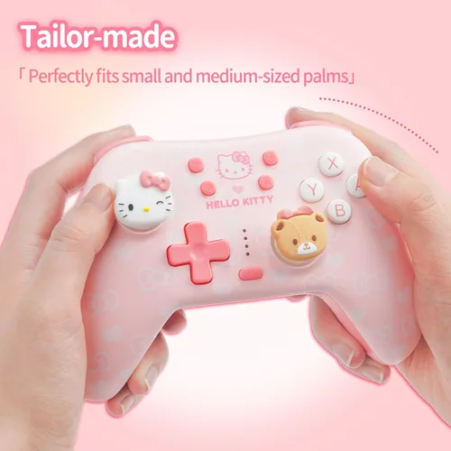 Vista 5 de Kuitmor Pink Switch Controller,Hello Kitty Hall Effect Controllers Wireless for Switch 2/1/OLED/Lite,PC,Android,iOS Bluetooth + Wired,1000mAh