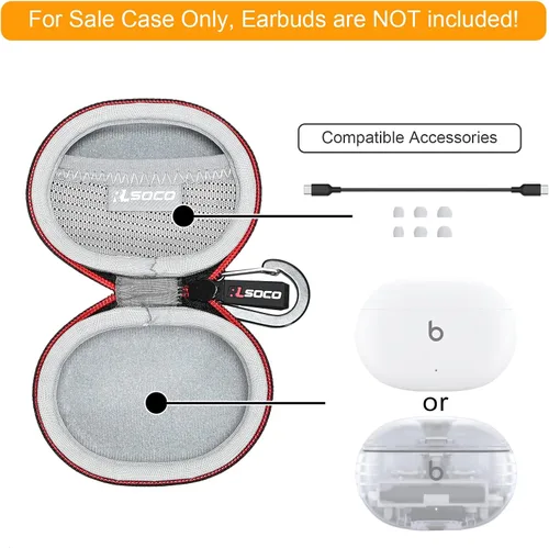 Vista 2 de RLSOCO Estuche de transporte para Beats Studio Buds/Studio Buds+ Auriculares inalámbricos con cancelación de ruido - Negro (solo funda)