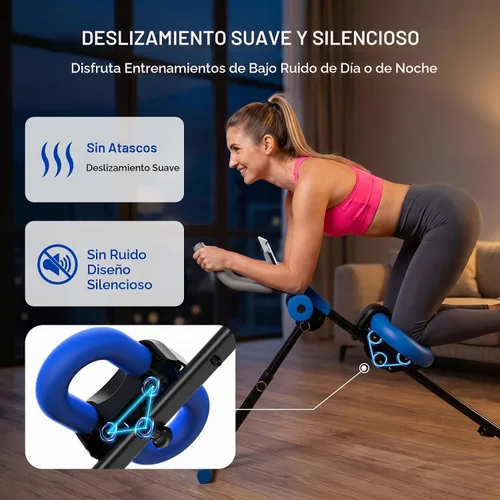 Vista 5 de Máquina de abdominales para gimnasio en casa, máquina de entrenamiento abdominal ajustable con 2 ajustes de inclinación y 5 niveles de altura
