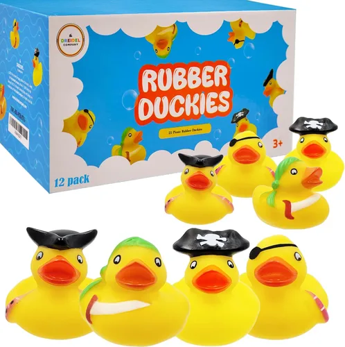 Vista 10 de Juguete de pato de goma pirata de San Patricio, paquete de 6 patos para niños, proyectos de cumpleaños de baño, regalos para baby showers, aula