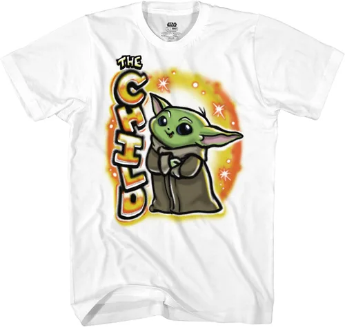 Vista 3 de STAR WARS Camiseta Yoda para niños con cepillo para bebé, Blanco
