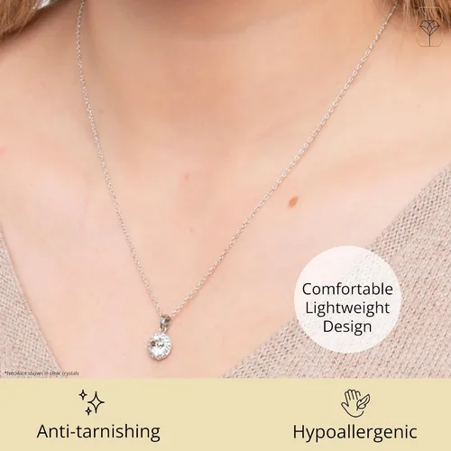 Vista 4 de MAX + STONE Sterling Silver Crystal Halo Pendant Necklace, 18