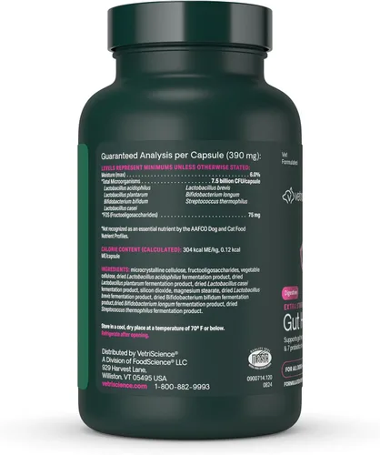 Vista 9 de VetriScience Laboratories - Mega Probiotic para perros y gatos, 120 cápsulas.