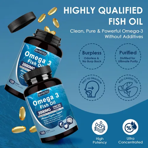 Vista 6 de DRFOSTER Aceite de pescado Omega-3 2000 mg, 120 cápsulas blandas