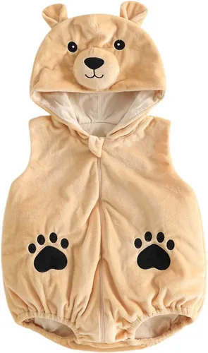 Vista 11 de Mameluco con capucha para bebé niña y niño, disfraz de Halloween Rosa