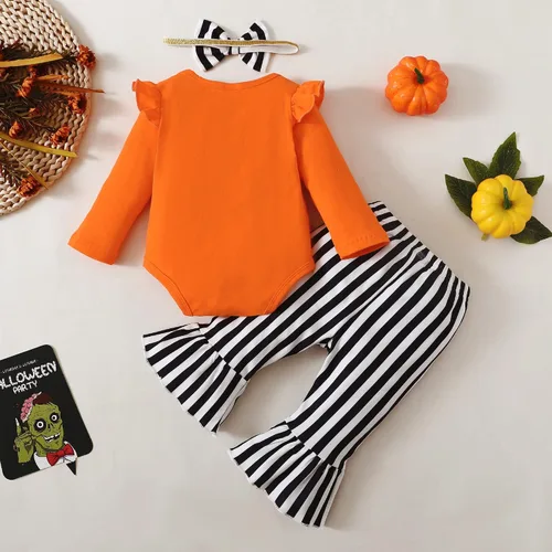 Vista 3 de Mioglrie Conjunto de ropa de bebé recién nacido, conjunto de pantalones, conjunto floral de algodón, ropa de bebé para niñas
