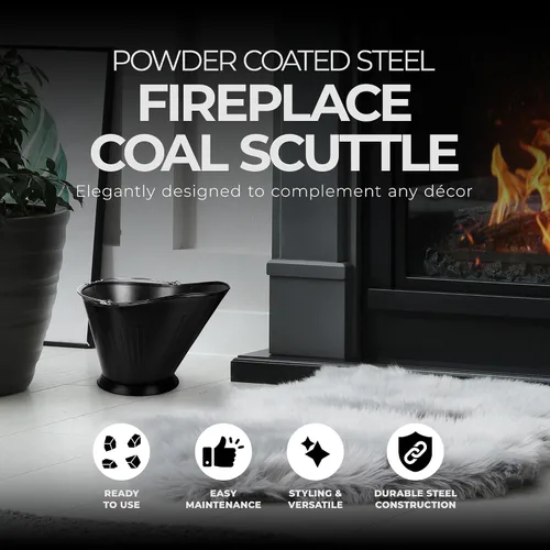 Vista 2 de Panacea Productos Blk Chimenea Carbón Hod, Sin Tamaño, Negro